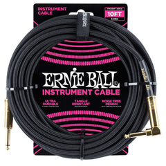 Ernie Ball 10' Braided Straight Angle Instrument Cable