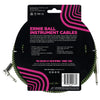 Ernie Ball 18' Braided Straight Angle Instrument Cable