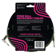 Ernie Ball 18' Braided Straight Angle Instrument Cable
