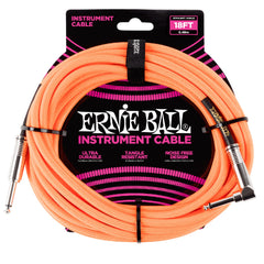 Ernie Ball 18' Braided Straight Angle Instrument Cable