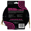 Ernie Ball 18' Braided Straight Angle Instrument Cable