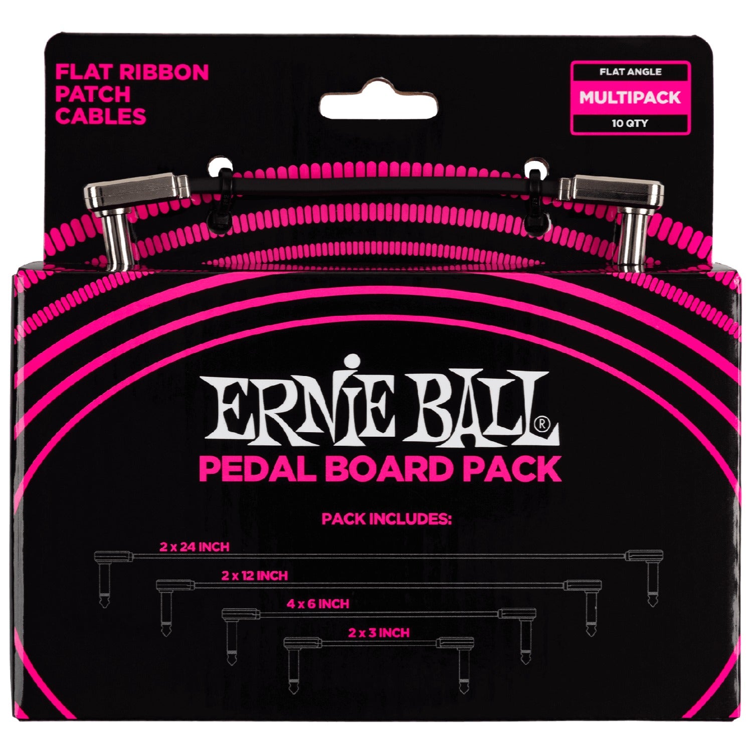 Ernie Ball Flat Ribbon Pedalboard Multi-Pack Patch Cables