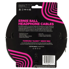 Ernie Ball 3.5mm 20ft Headphone Extension Instrument Cable - Black
