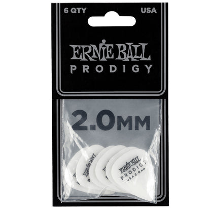 Ernie Ball 9202 2.0mm Standard Prodigy Guitar Picks - Pack of 6 - White