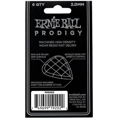 Ernie Ball 9202 2.0mm Standard Prodigy Guitar Picks - Pack of 6 - White