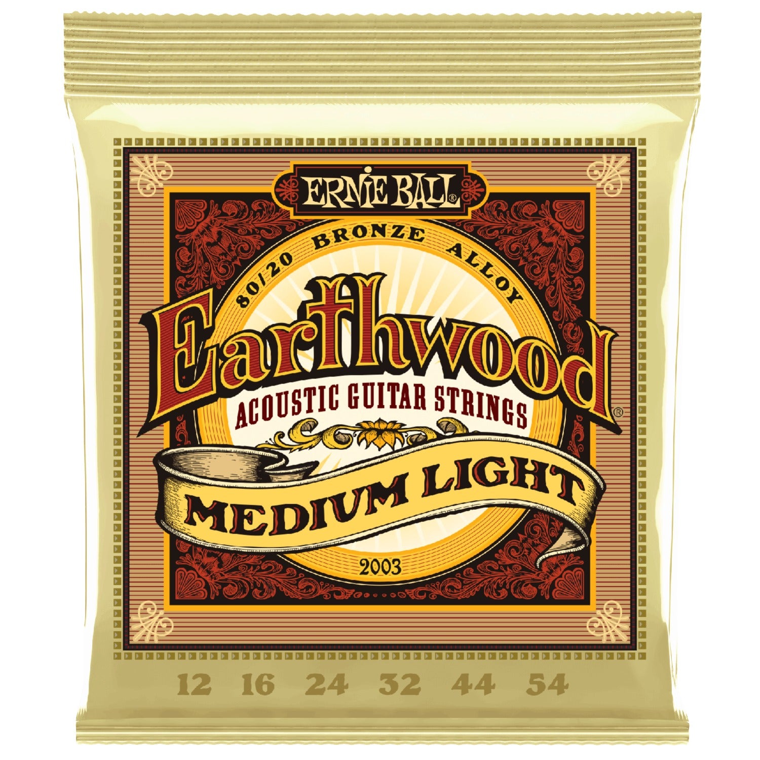 Ernie Ball 2003 Earthwood Acoustic Guitar Strings -  Medium Light