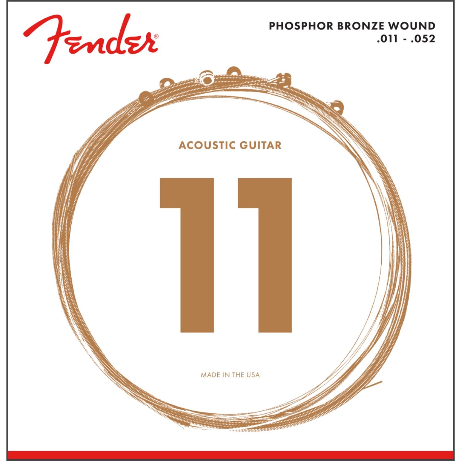 Fender Phosphor Bronze Wound Acoustic Guitar Strings - .011-.052