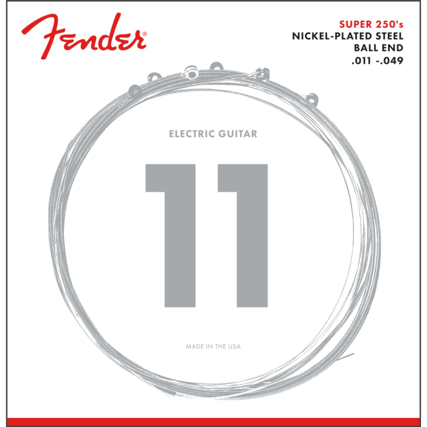 Fender 250M Super 250 Nickel Plated Steel Electric Guitar Strings - Medium