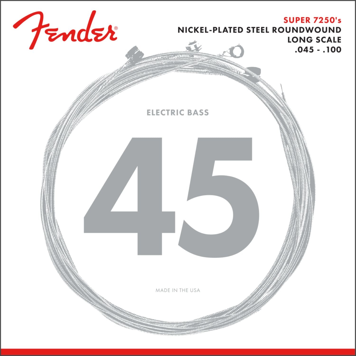 Fender 7250ML Nickel-Plated Steel Long Scale Gauge Bass Guitar Strings - 45 - 100
