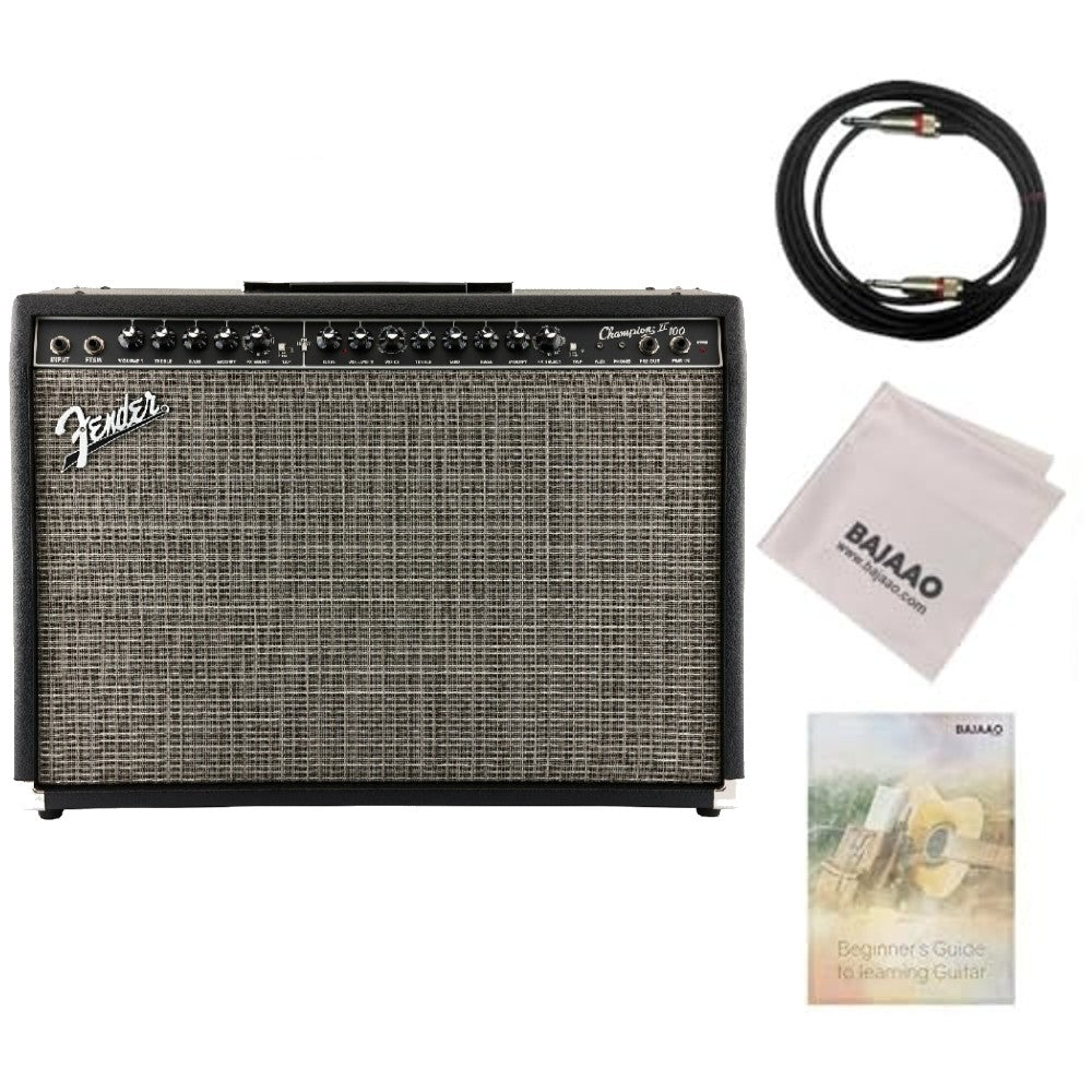 Fender Champion II 100W Combo Guitar Amplifier with Cable, Polishing Cloth & Ebook