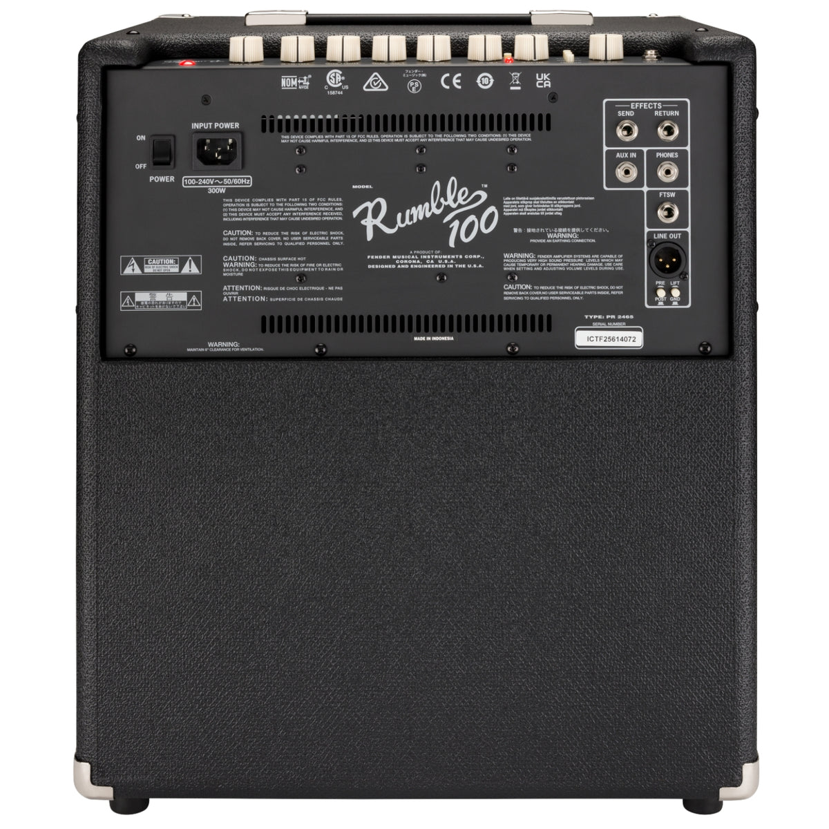 Fender Rumble 100 Watt Bass Combo Amplifier