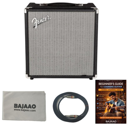 Fender Rumble 25 Watt Combo Bass Amplifier with Cable & Polishing Cloth - Version 2