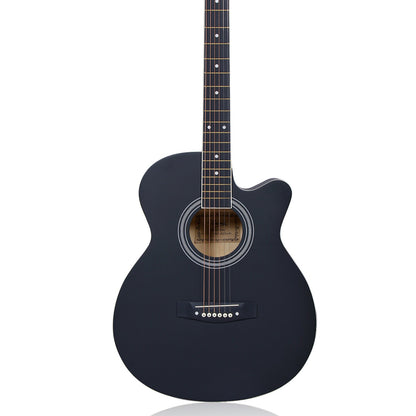 Henrix PRO 40C 40-Inch Cutaway Acoustic Guitar with Dual Action Truss Rod, Gigbag, Picks, String Set, Strap, Cloth & Ebook