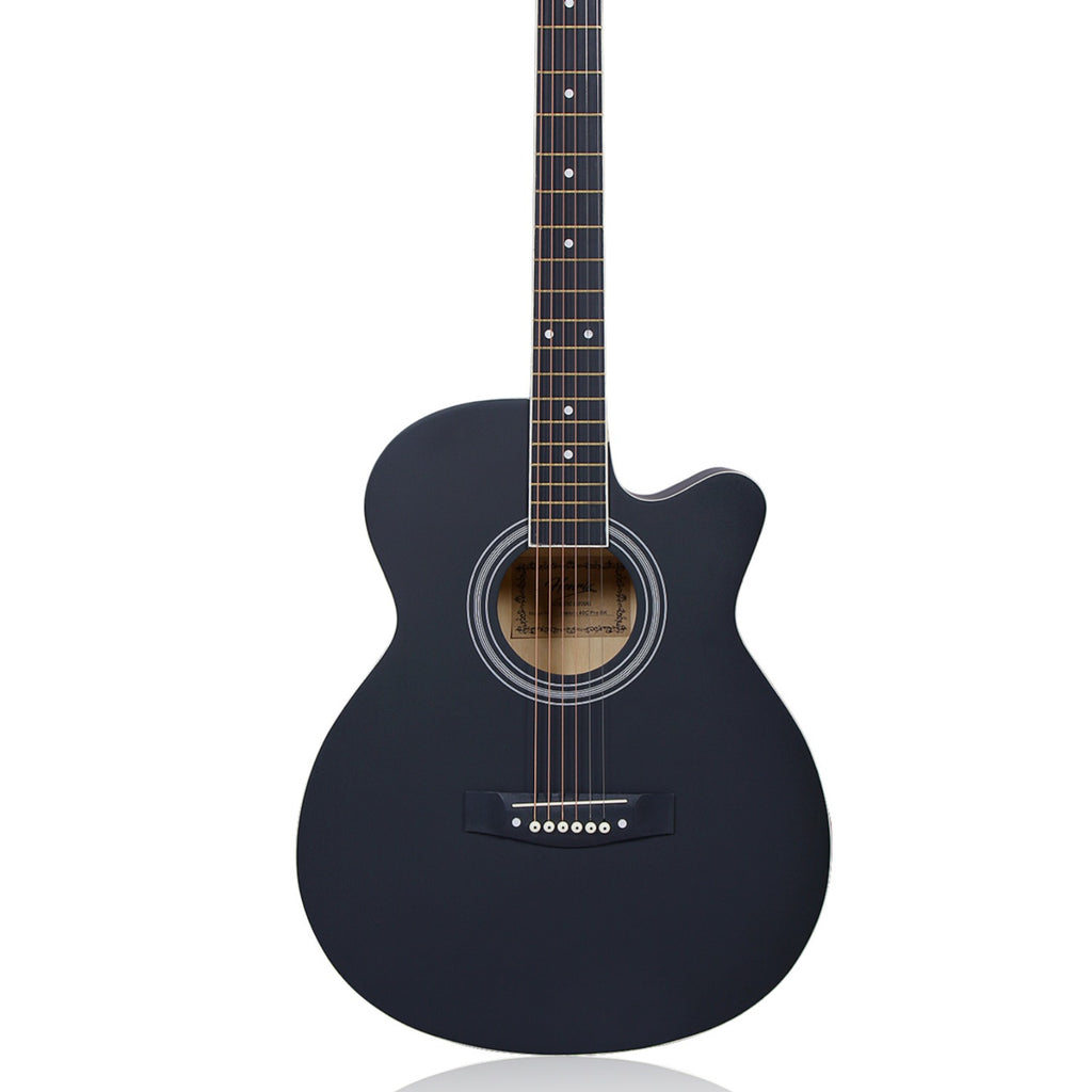 Henrix PRO 40C 40-Inch Cutaway Acoustic Guitar with Dual Action Truss Rod, Gigbag, Picks, String Set, Strap, Cloth & Ebook