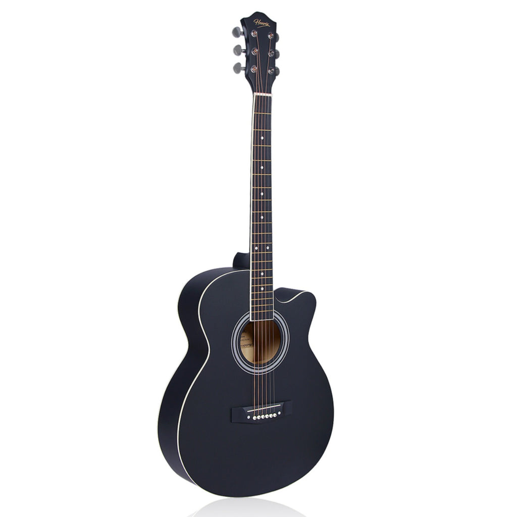 Henrix PRO 40C 40-Inch Cutaway Acoustic Guitar with Dual Action Truss Rod, Gigbag, Picks, String Set, Strap, Cloth & Ebook