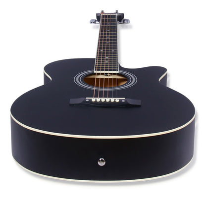 Henrix PRO 40C 40-Inch Cutaway Acoustic Guitar with Dual Action Truss Rod, Gigbag, Picks, String Set, Strap, Cloth & Ebook