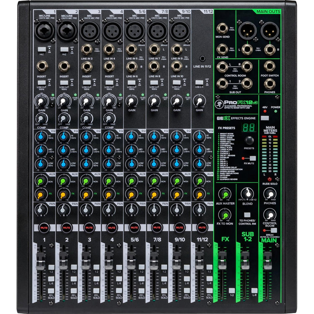 Mackie Profx 12v3 12 Channel Professional Effect Mixer with USB