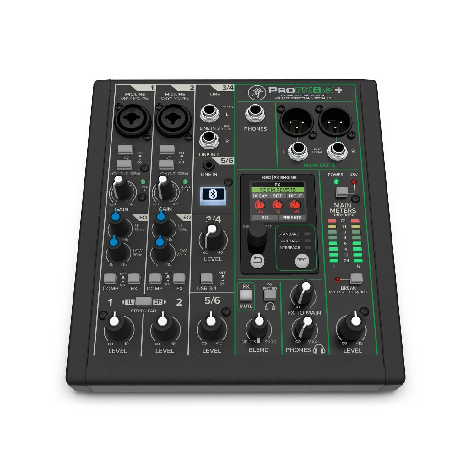 Mackie ProFX6v3+ 6-Channel Analog Mixer with Enhanced FX USB Recording Modes and Bluetooth