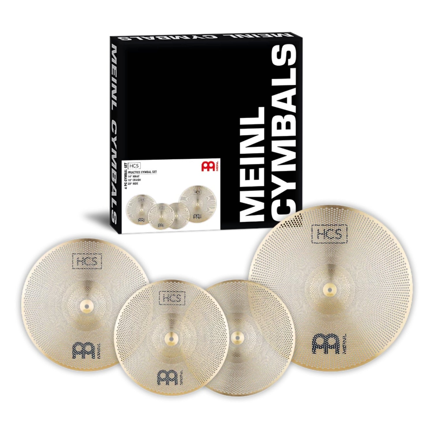 Meinl P-HCS141620 HCS Silent Practice 4 Pc 14" HH 16" Crash 20" Ride Cymbals Set