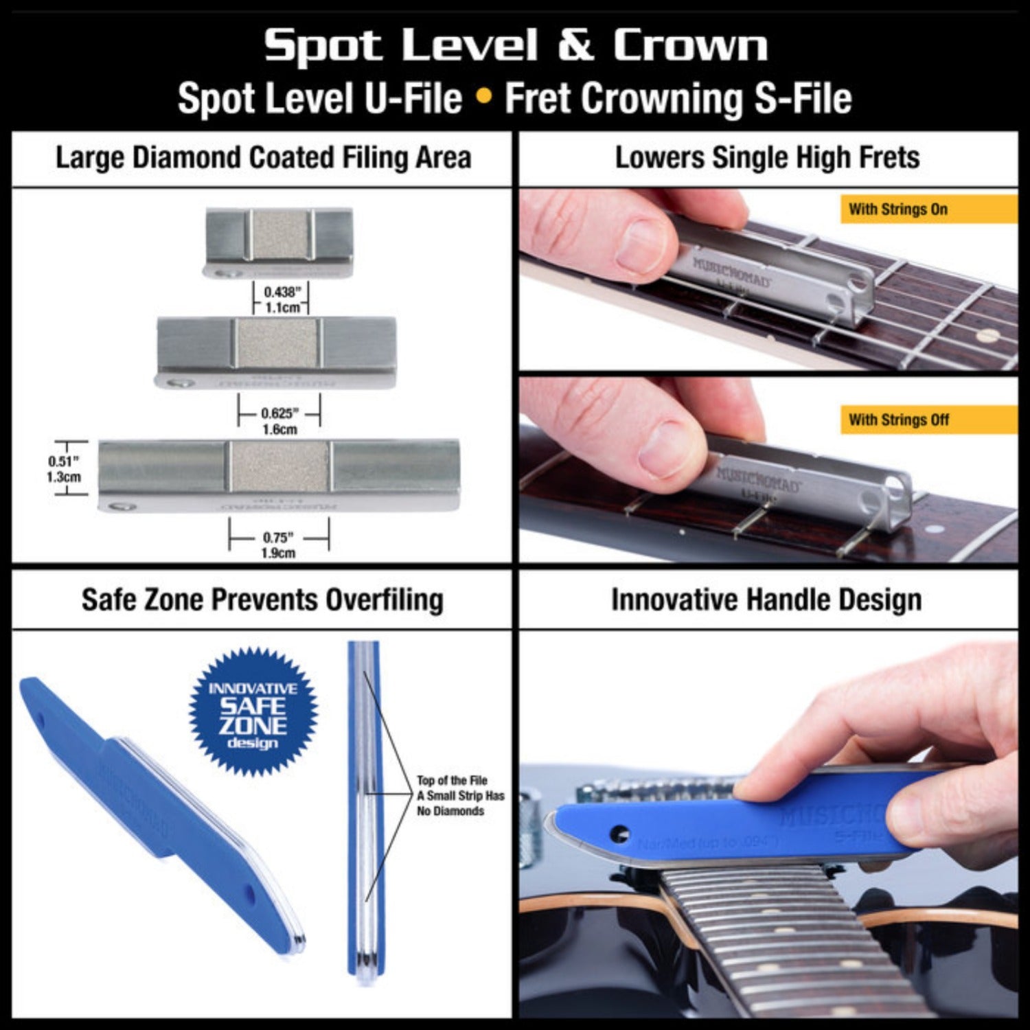 Music Nomad MN880 Premium Guitar Tech Fret Tool Set