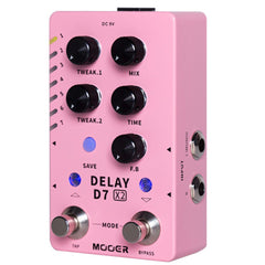 Mooer D7 Delay X2 Dual Footswitch Stereo Delay Pedal