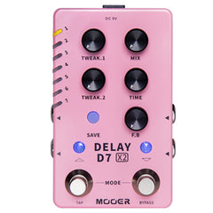 Mooer D7 Delay X2 Dual Footswitch Stereo Delay Pedal