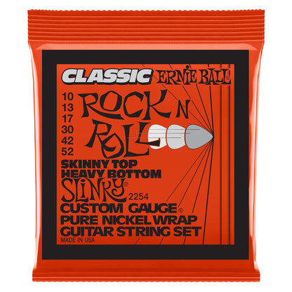 Ernie Ball Slinky Classic Rock N Roll Skinny Top Heavy Bottom Electric Guitar Strings - 10-52
