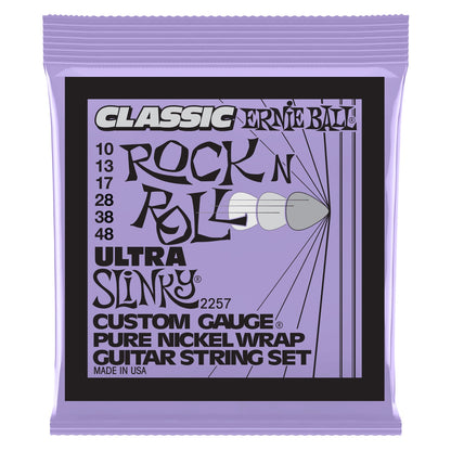 Ernie Ball Ultra Slinky Classic Rock N Roll Pure Nickel Electric Guitar Strings - 10-48