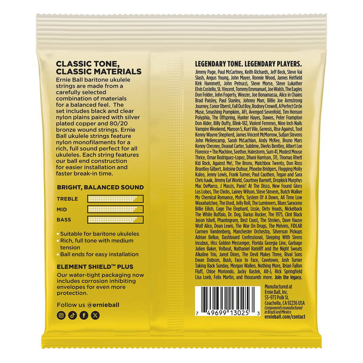 Ernie Ball 2328 Baritone Ball End Ukulele Strings - 28-36