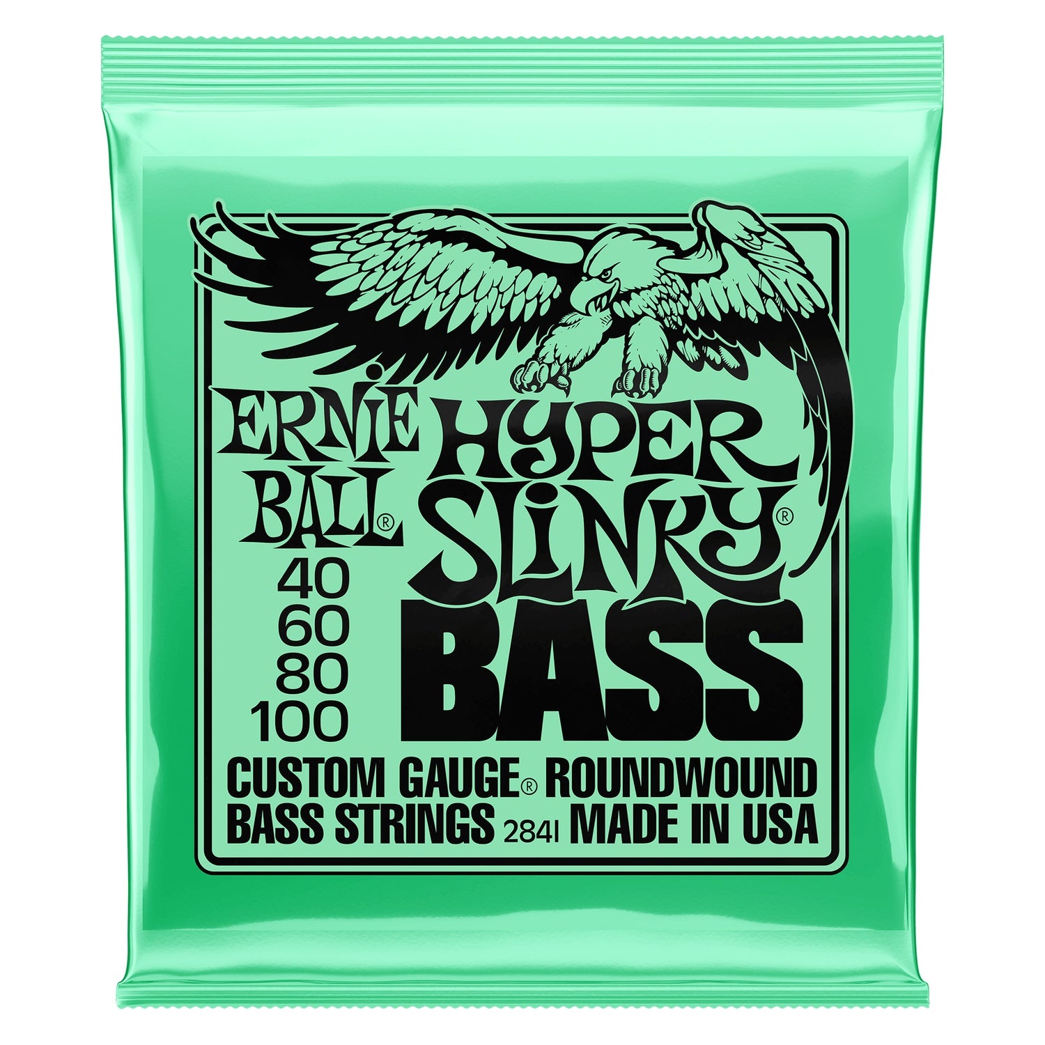 Ernie Ball Hyper Slinky Electric Bass Guitar Strings - Custom - 40-100