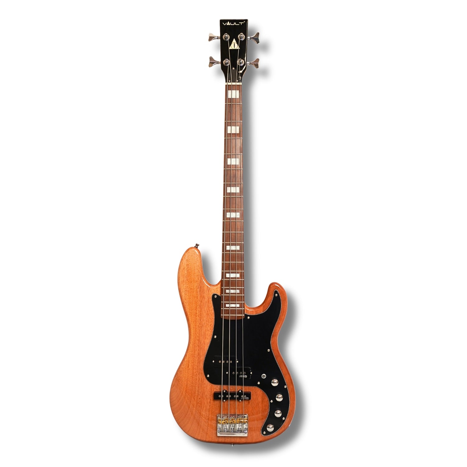 Vault Artisan PB 4-String PJ Active Bass Guitar with Wilkinson Pickups, Roasted Maple Neck & Fingerboard, Mahogany Body, Fixed Bridge with Brass Saddles, Natural Gloss Finish