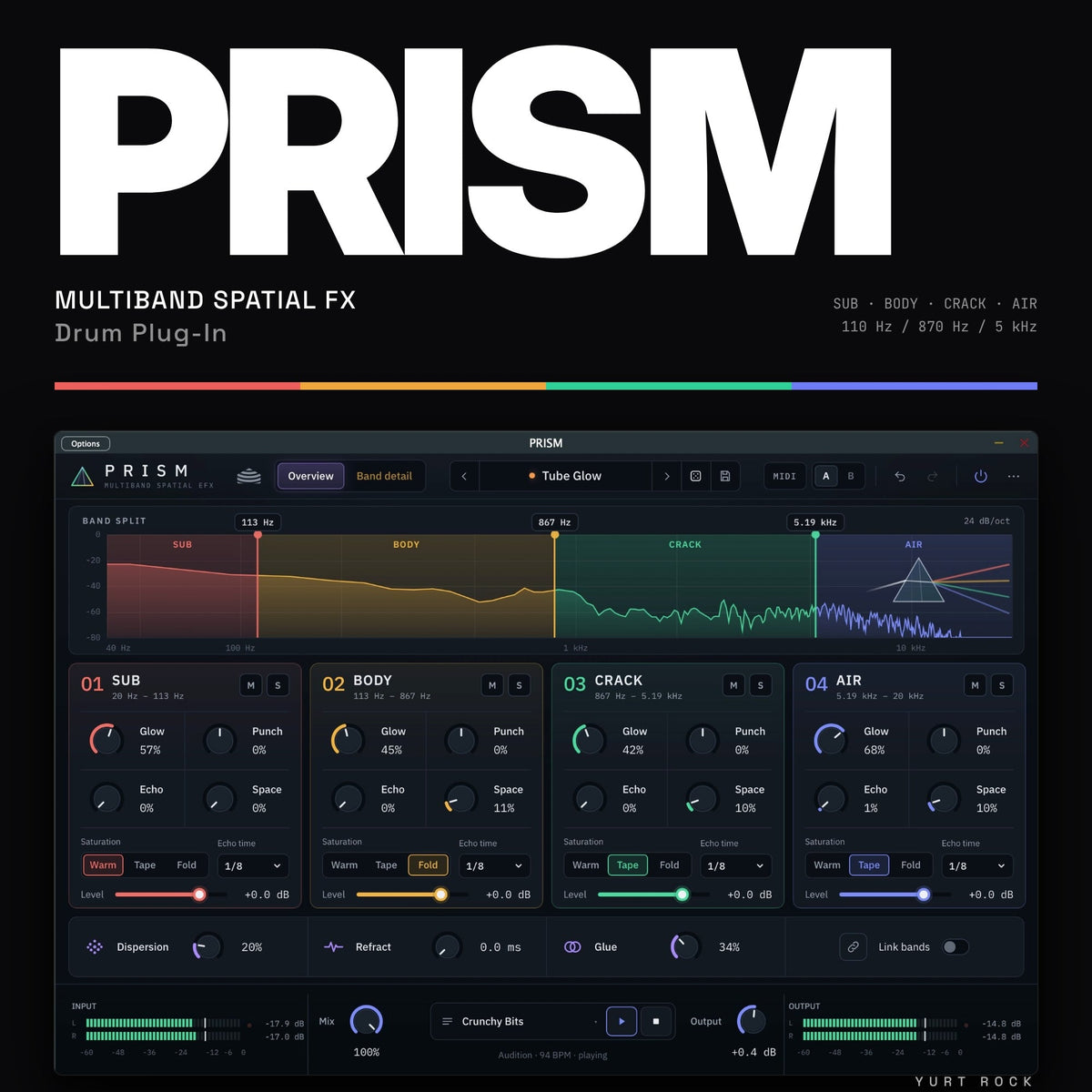 Yurtrock PRISM - Multiband Spatial FX Drum Plug-In