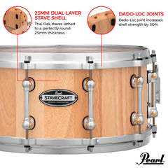 Pearl SCD1465TO 14"x6.5" Stavecraft Thai Oak Snare Drum