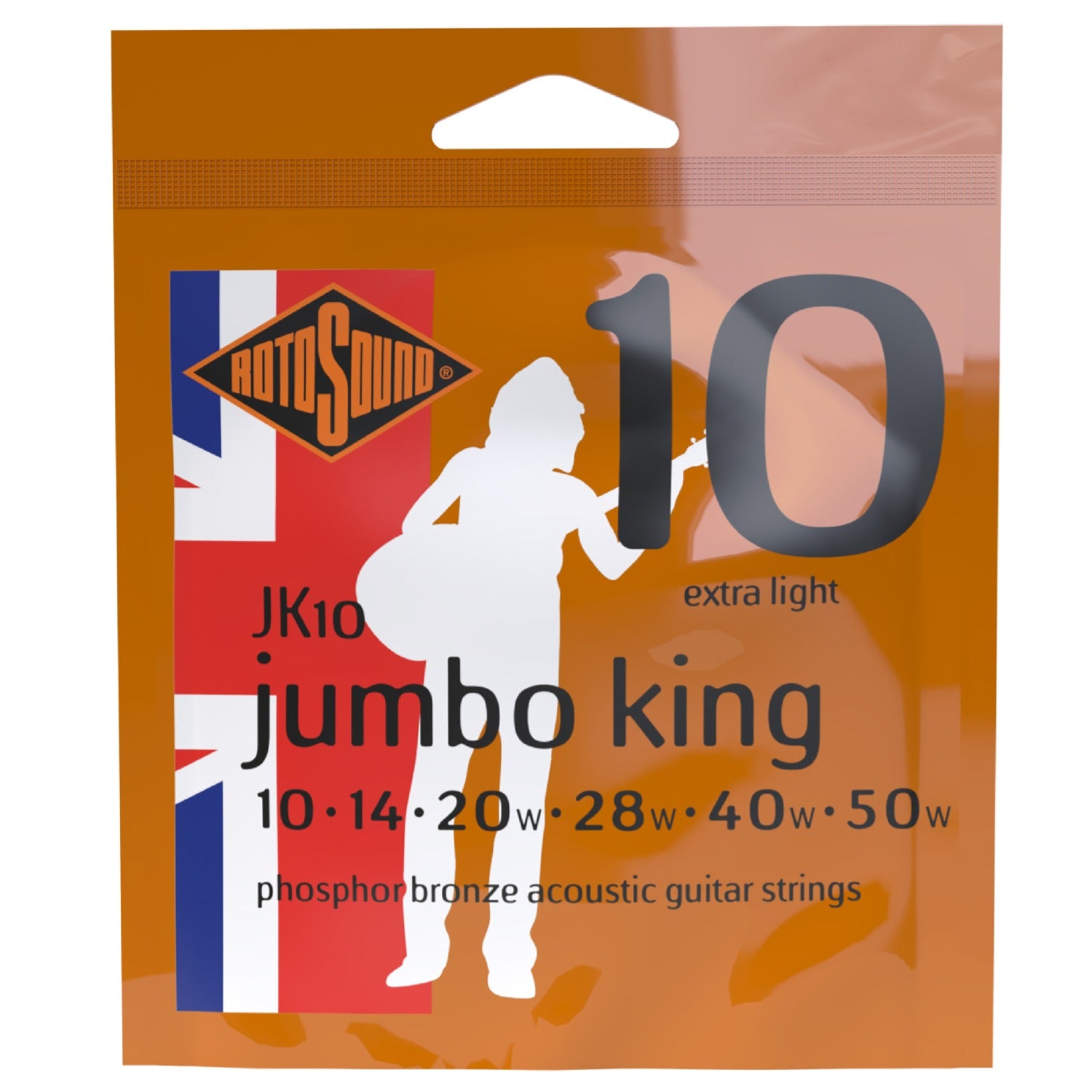 Rotosound Jumbo King JK10 Phosphor Bronze Acoustic Strings, 10-50