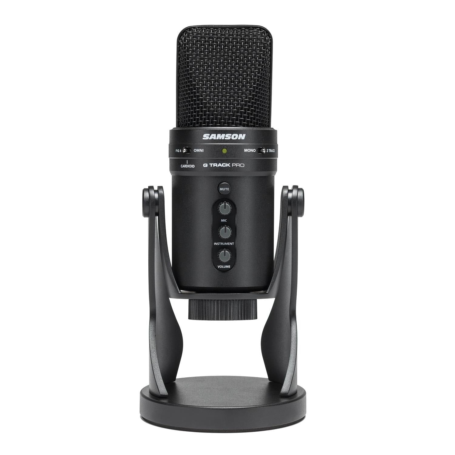 Samson G-Track Pro Professional USB Condenser Microphone with Audio Interface- Black