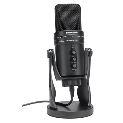 Samson G-Track Pro Professional USB Condenser Microphone with Audio Interface- Black