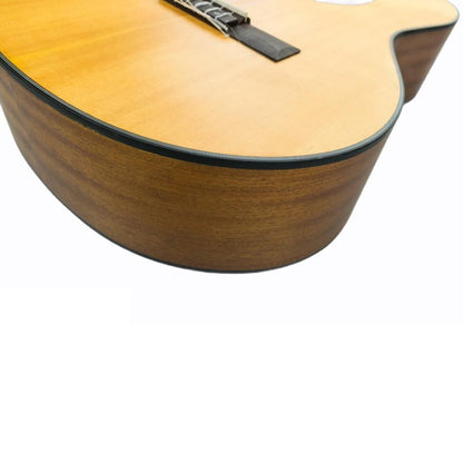 vault classical guitars natural matte vault cl-40 4/4 size premium solid spruce-top classical guitar with gigbag   