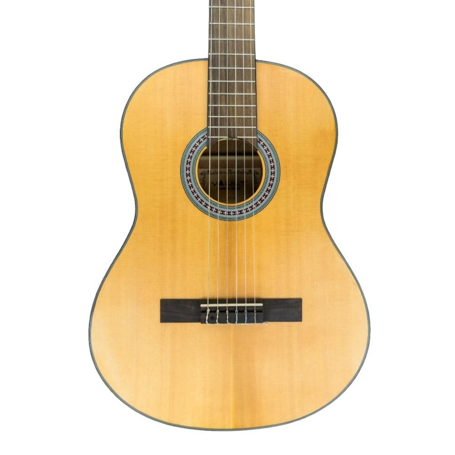 vault classical guitars natural matte vault cl-40 4/4 size premium solid spruce-top classical guitar with gigbag   