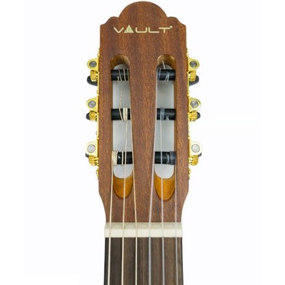 vault classical guitars natural matte vault cl-40 4/4 size premium solid spruce-top classical guitar with gigbag   