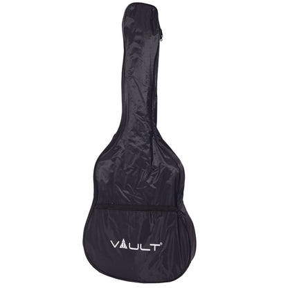Vault EA20 Guitar Kit with Learn to Play Ebook, Bag, Strings, Straps, Picks, String winder & Polishing Cloth - 40 inch Cutaway Acoustic Guitar