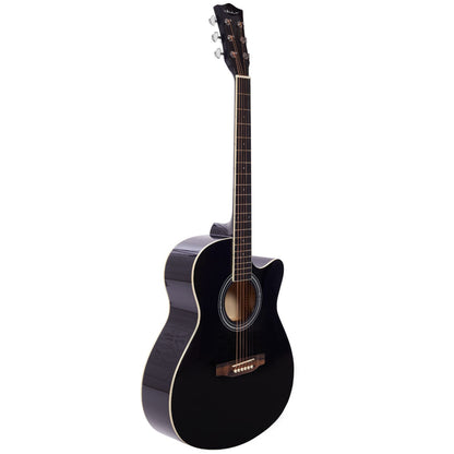 Vault EA20 Guitar Kit with Learn to Play Ebook, Bag, Strings, Straps, Picks, String winder & Polishing Cloth - 40 inch Cutaway Acoustic Guitar