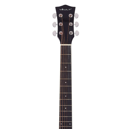 Vault EA20 Guitar Kit with Learn to Play Ebook, Bag, Strings, Straps, Picks, String winder & Polishing Cloth - 40 inch Cutaway Acoustic Guitar