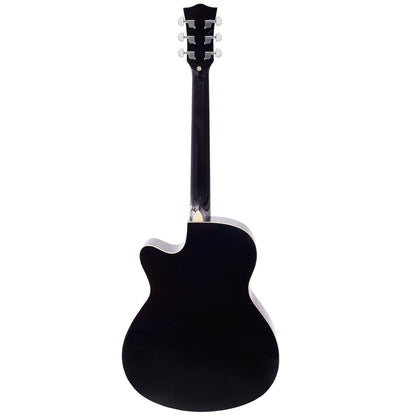 Vault EA20 Guitar Kit with Learn to Play Ebook, Bag, Strings, Straps, Picks, String winder & Polishing Cloth - 40 inch Cutaway Acoustic Guitar