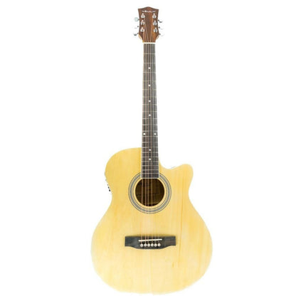 Vault EA20 Guitar Kit with Learn to Play Ebook, Bag, Strings, Straps, Picks, String winder & Polishing Cloth - 40 inch Cutaway Acoustic Guitar