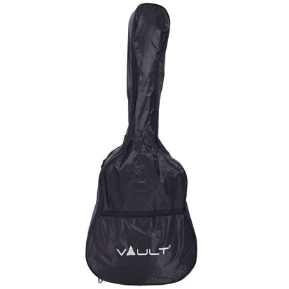 Vault EA20 Guitar Kit with Learn to Play Ebook, Bag, Strings, Straps, Picks, String winder & Polishing Cloth - 40 inch Cutaway Acoustic Guitar