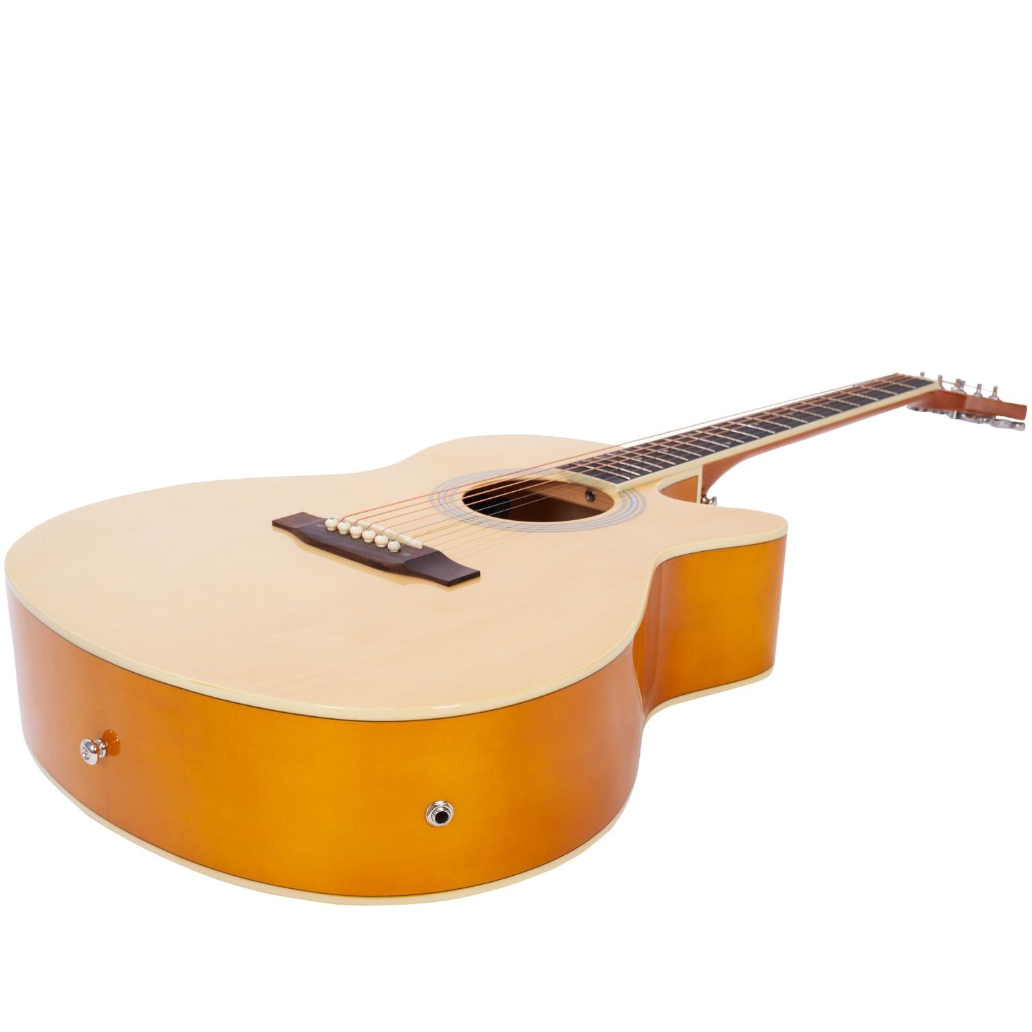 Vault EA20 Guitar Kit with Learn to Play Ebook, Bag, Strings, Straps, Picks, String winder & Polishing Cloth - 40 inch Cutaway Acoustic Guitar