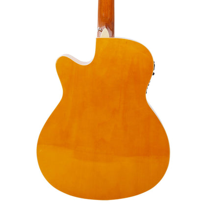 Vault EA20 Guitar Kit with Learn to Play Ebook, Bag, Strings, Straps, Picks, String winder & Polishing Cloth - 40 inch Cutaway Acoustic Guitar