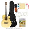 Vault EA20 Guitar Kit with Learn to Play Ebook, Bag, Strings, Straps, Picks, String winder & Polishing Cloth - 40 inch Cutaway Acoustic Guitar