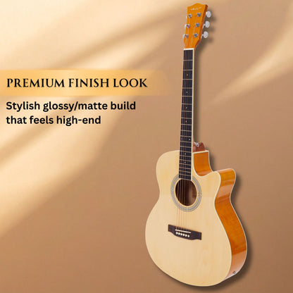 vault electro acoustic guitars pack vault ea20ce 40 inch cutaway electro acoustic guitar with bag, strings, straps, picks, string winder, polishing cloth & ebook      