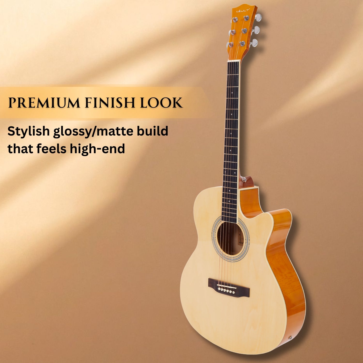 vault electro acoustic guitars packwithtuner vault ea20ce 40 inch cutaway electro acoustic guitar with bag, strings, straps, picks, string winder, polishing cloth & ebook      #style_packwithtuner,color_natural